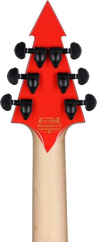 Wylde Audio Warhammer FR Electric Guitar, Norse Dragon Pinstripe Red, Open Box (Good), Headstock Straight Back