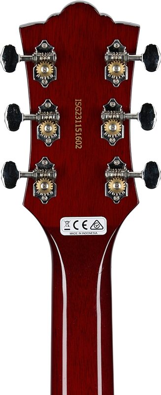 Guild Polara Deluxe Electric Guitar, Cherry Red, Headstock Straight Back
