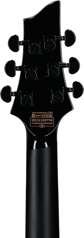 Schecter Sunset 6 Red Dawn Electric Guitar, Gloss Black, Headstock Straight Back