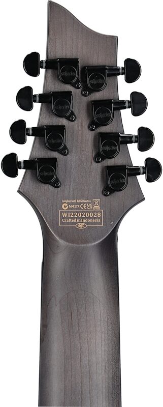 Schecter Omen Elite-8 Multiscale Electric Guitar, 8-String, Blue Burst, Headstock Straight Back