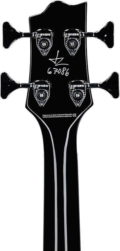Reverend Dub King Electric Bass, Midnight Black, Headstock Straight Back