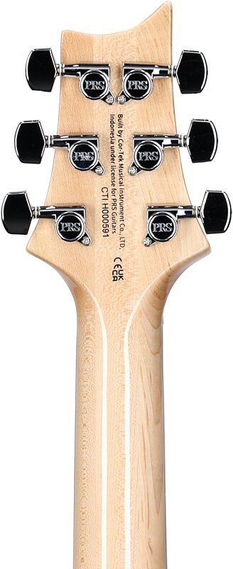 PRS Paul Reed Smith SE Custom 24 Electric Guitar (with Gig Bag), Blue Matteo, Natural Back, Headstock Straight Back