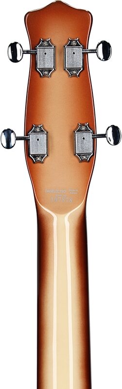 Danelectro Longhorn Short-Scale Electric Bass, Left-Handed, Copperburst, Headstock Straight Back