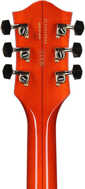 Gretsch G6120TG Players Edition Nashville Electric Guitar (with Case), Orange Stain, Headstock Straight Back