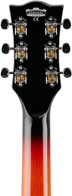 Vox Bobcat V90 Semi-hollowbody Electric Guitar (with Case), Sunburst, Headstock Straight Back