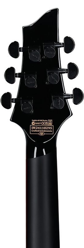 Schecter Sunset-6 ET EX Red Dawn Baritone Electric Guitar, Gloss Black, Headstock Straight Back