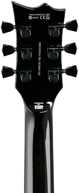 ESP LTD EC-1000 Burl Poplar Electric Guitar, Black Natural Burst, Headstock Straight Back