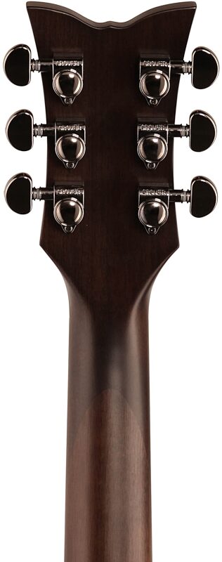 Schecter Orleans Studio Acoustic-Electric Guitar, Satin See Thru Black, Headstock Straight Back