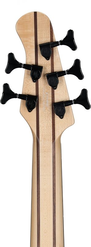 Michael Kelly Pinnacle 5 Fretless Electric Bass, 5-String, Natural Burl, Headstock Straight Back
