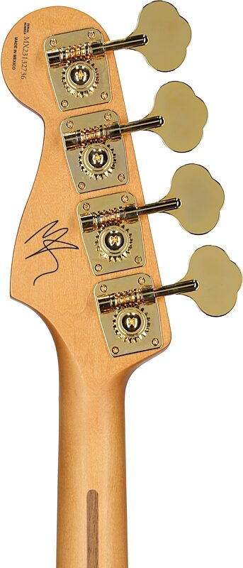 Fender Limited Edition Mike Kerr Jaguar Bass Guitar (with Gig Bag), Tigers Orange, Headstock Straight Back