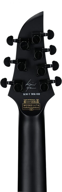 Schecter KM-7 MKIII EX Baritone Electric Guitar, Satin Black Open Pore, Headstock Straight Back