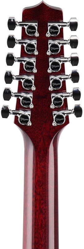 Takamine John Jorgenson Acoustic-Electric Guitar, 12-String (with Case), Red, Headstock Straight Back