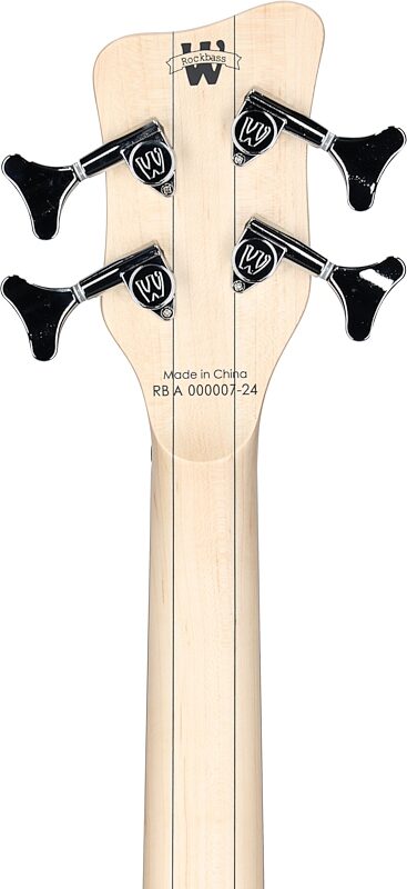 Warwick RockBass Corvette Basic 4 Fretless Electric Bass, Black, Headstock Straight Back