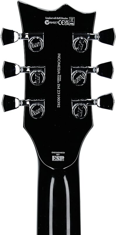 ESP LTD Deluxe EC-01FT Electric Guitar, Black, Headstock Straight Back