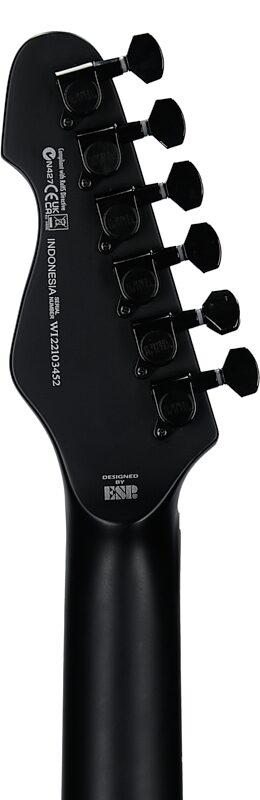 ESP LTD TE-201 Electric Guitar, Black Satin, Headstock Straight Back
