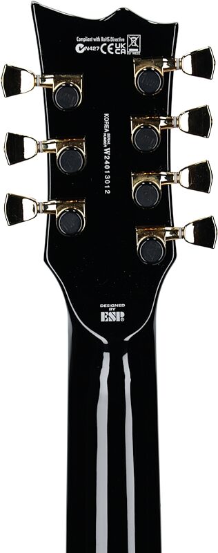 ESP LTD Deluxe EC-1007 Baritone Evertune Electric Guitar, Black, Headstock Straight Back