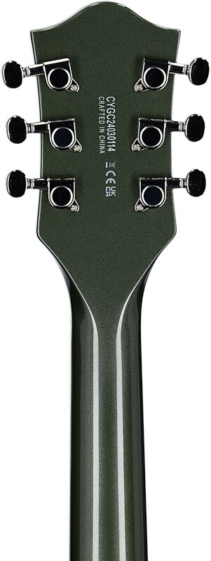 Gretsch G5622 Electromatic Center Block Double-Cut Electric Guitar, Olive Metallic, Headstock Straight Back