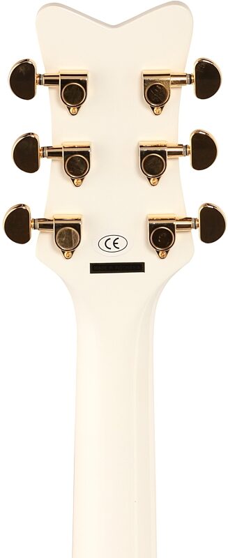 Gretsch G5021WPE Rancher Penguin Parlor Acoustic-Electric Guitar, White, Headstock Straight Back