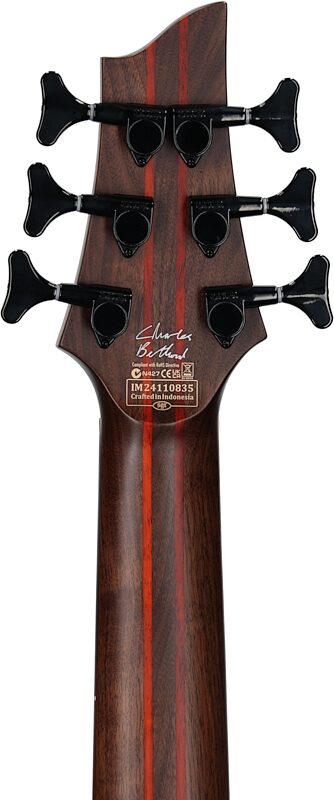 Schecter Charles Berthoud CB-6 Electric Bass, Left-Handed, Natural Satin, Headstock Straight Back