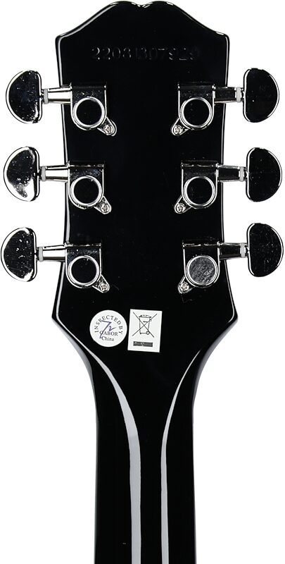 Epiphone Power Player Les Paul Electric Guitar (with Gig Bag), Dark Matter Ebony, Blemished, Headstock Straight Back