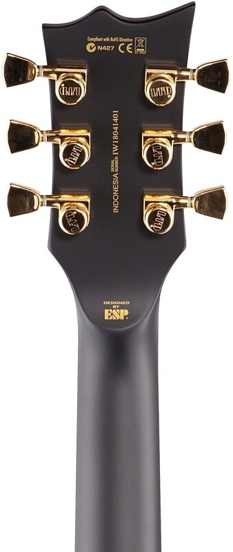 ESP LTD EC-1000 Electric Guitar, Left-Handed, Vintage Black, Headstock Straight Back