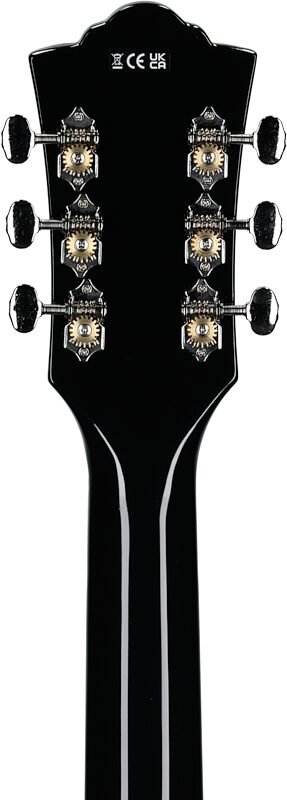 Guild D-140CE Dreadnought Acoustic-Electric Guitar (with Gig Bag), Black, Headstock Straight Back