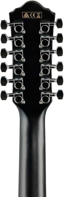 Ibanez AEG5012 Acoustic-Electric Guitar, 12-String, Black, Headstock Straight Back