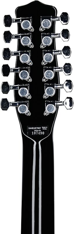 Danelectro 59 Electric Guitar, 12-String, Black, Headstock Straight Back