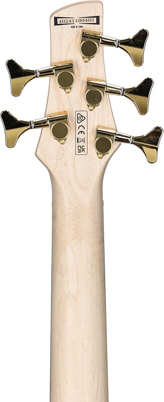 Ibanez GSR205PC Gio Electric Bass, 5-String, Transparent Marine Burst, Headstock Straight Back