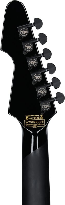 Schecter Avenger FR Przym Palladium Electric Guitar, Gloss Black, Headstock Straight Back