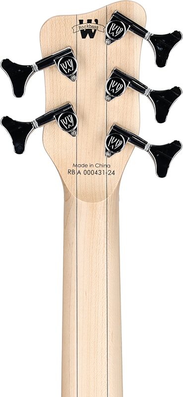 Warwick RockBass Corvette Basic 5 Active Electric Bass, 5-String, Ocean Blue, Headstock Straight Back