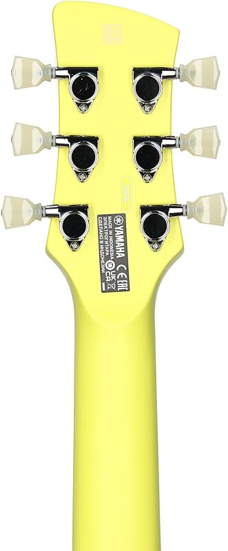 Yamaha Revstar Element RSE20 Electric Guitar, Neon Yellow, Headstock Straight Back