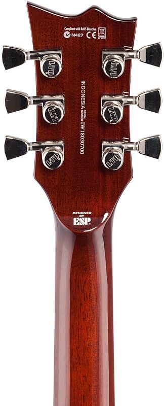 ESP LTD EC-1000 Deluxe Series, Seymour Duncan Electric Guitar, Amber Sunburst, Headstock Straight Back