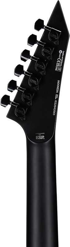 ESP LTD EX-201 Electric Guitar, Black Satin, Headstock Straight Back