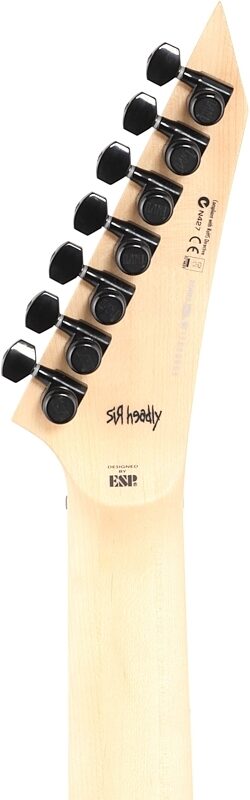 ESP LTD Brian Head Welch SH-7 Electric Guitar, 7-String (with Case), See-Thru Purple, Headstock Straight Back