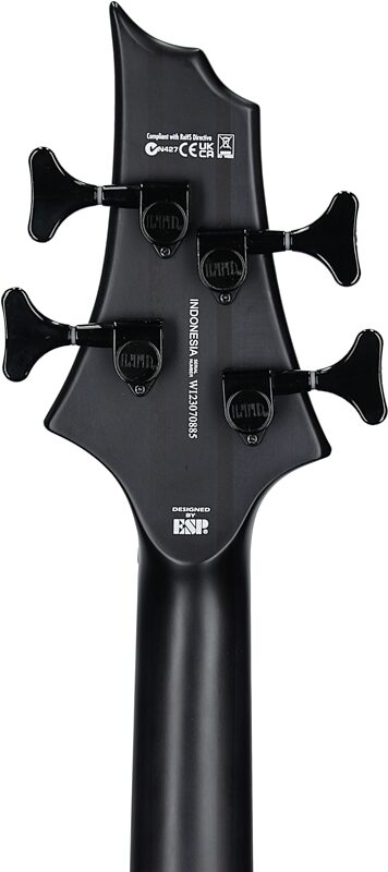 ESP LTD B-4 Electric Bass, with Ebony Fingerboard, Charcoal Burst Satin, Headstock Straight Back