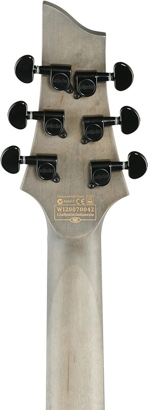 Schecter Omen Elite-6FR Electric Guitar, See-Thru Blue Burst, Headstock Straight Back