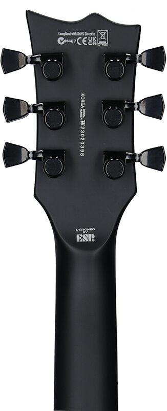 ESP LTD Viper 1000B Baritone Electric Guitar, Black, Headstock Straight Back