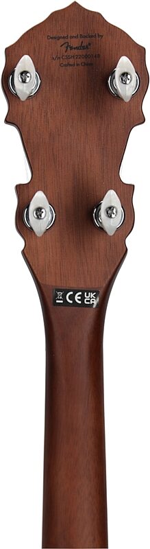 Fender Paramount Series PB-180E Acoustic Electric Banjo (with Gig Bag), Natural, Headstock Straight Back