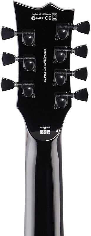 ESP LTD Eclipse EC-1007 EverTune Electric Guitar, 7-String, Black, Headstock Straight Back