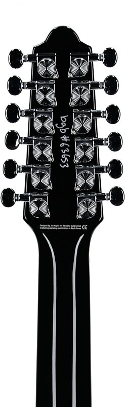 Reverend Airwave Electric Guitar, 12-String (Left-Handed), Midnight Black, Headstock Straight Back