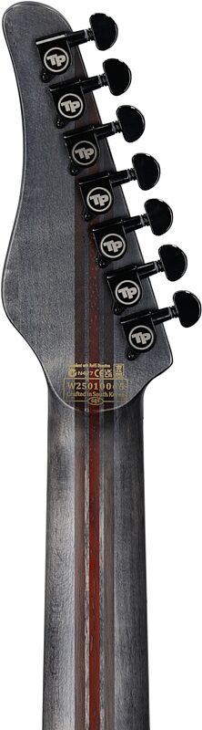 Schecter PT-7 FR-S SLS Elite Evil Twin Electric Guitar, 7-String, Satin Black, Headstock Straight Back