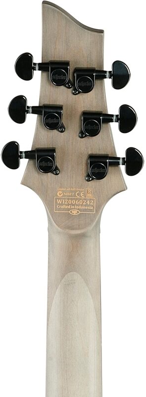 Schecter Omen Elite-6 Electric Guitar, See-Thru Blue Burst, Headstock Straight Back