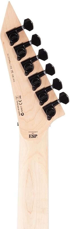 ESP LTD Kirk Hammett KH202 Electric Guitar, Left-Handed, Black, Headstock Straight Back