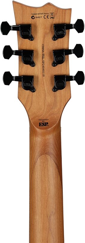 ESP LTD EC-200DX FM Electric Guitar, Blue Burst, Headstock Straight Back