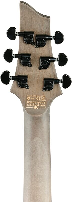 Schecter Omen Elite-6 Electric Guitar, Charcoal, Headstock Straight Back
