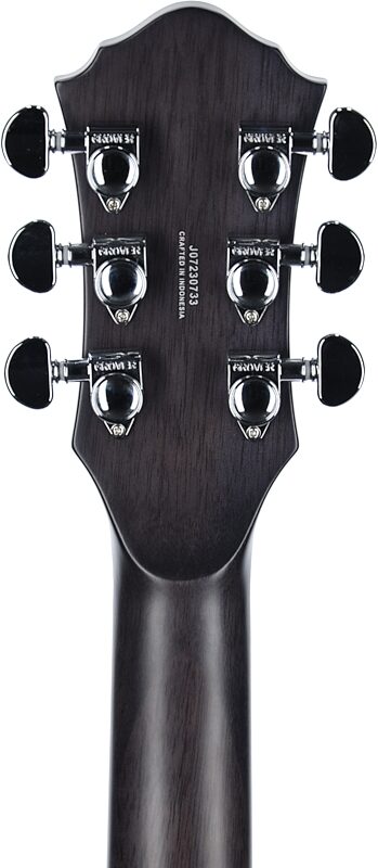 Michael Kelly Patriot Decree SB Slim Body Open Pore Electric Guitar, Transparent Black, Headstock Straight Back