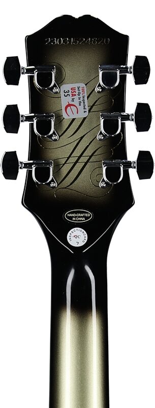 Epiphone Adam Jones Les Paul Custom Electric Guitar (with Case), &quot;Sensation&quot; by Korin Faught, Headstock Straight Back