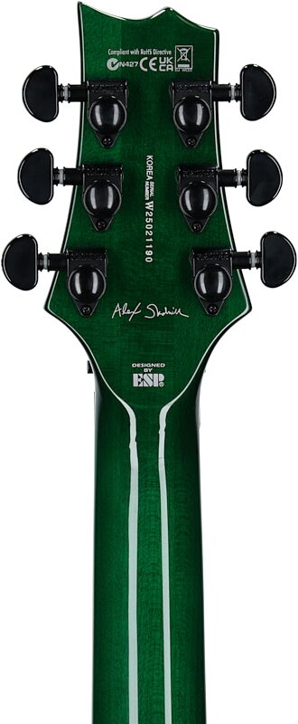 ESP LTD Alex Skolnick AS1 Electric Guitar, Lime Burst, Headstock Straight Back