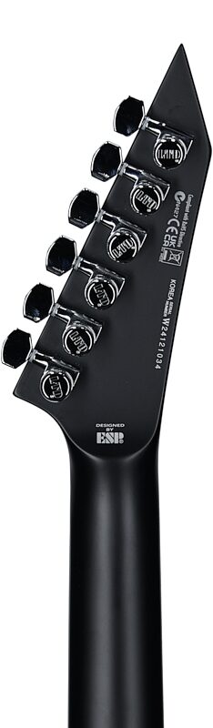 ESP LTD MH-1000NT Bold Binding Electric Guitar, Black Satin, Headstock Straight Back